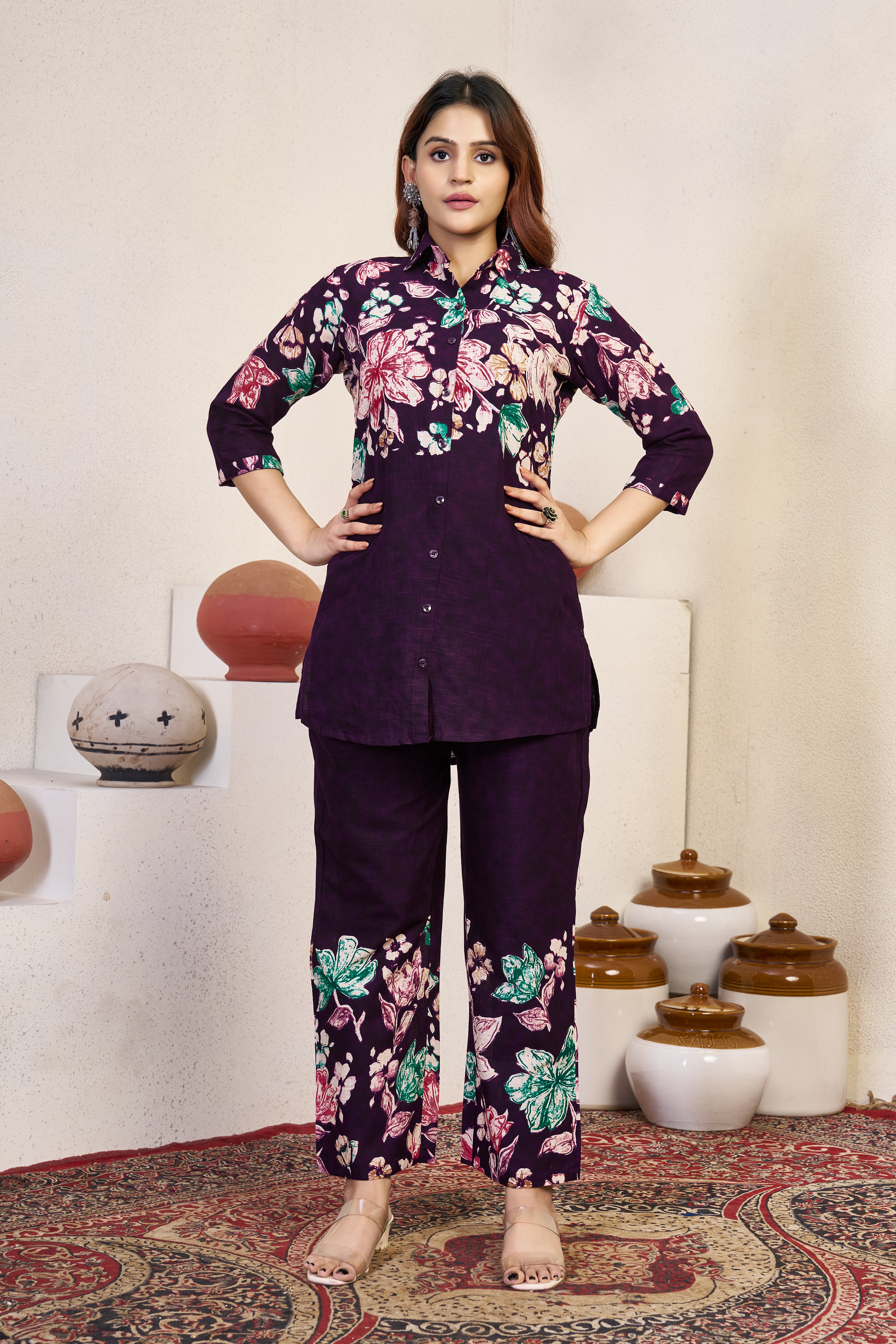 Georgette Kurta and Sharara Set