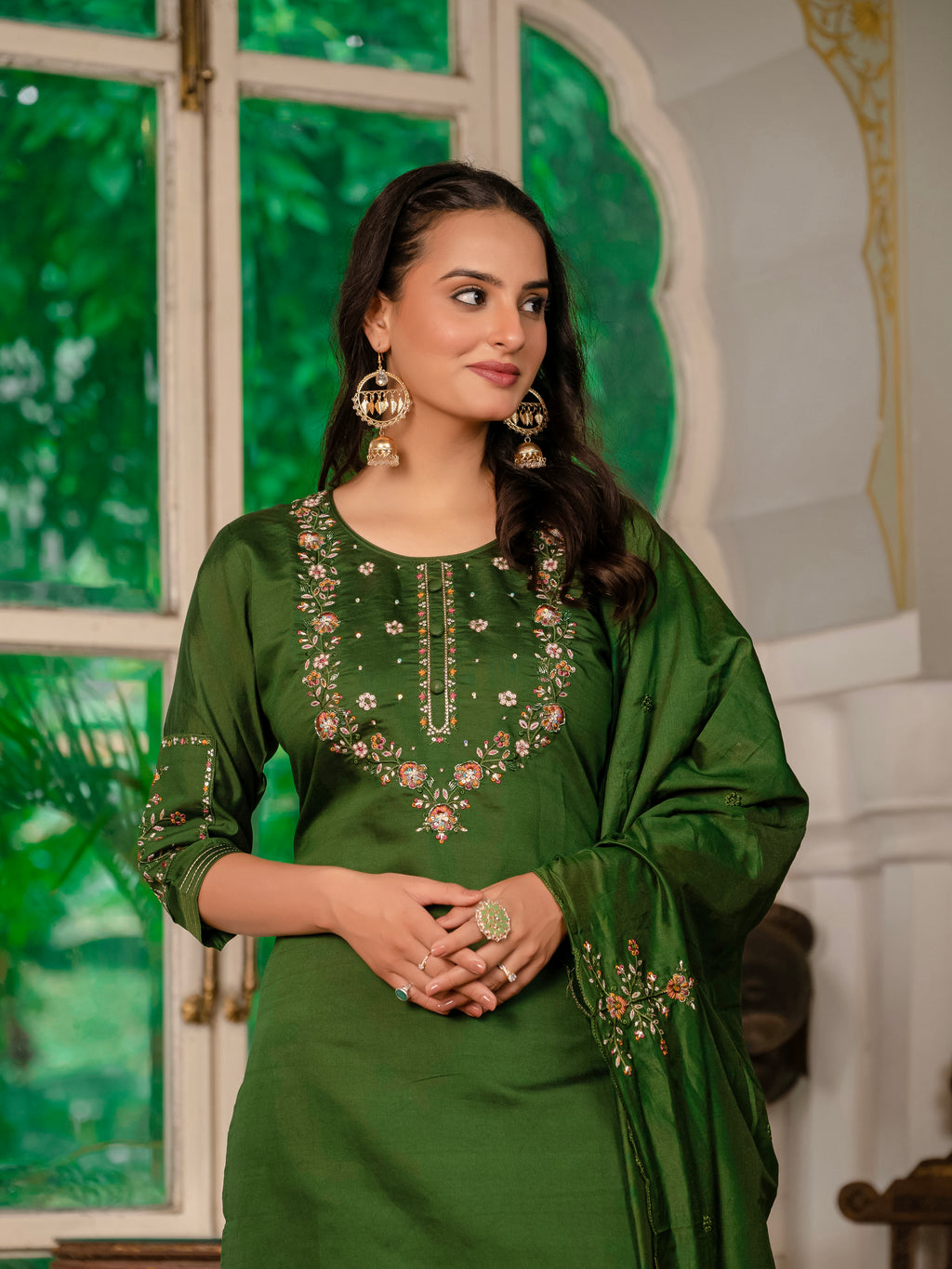 Elegant Straight Kurti Pant Dupatta Set (SM-11)