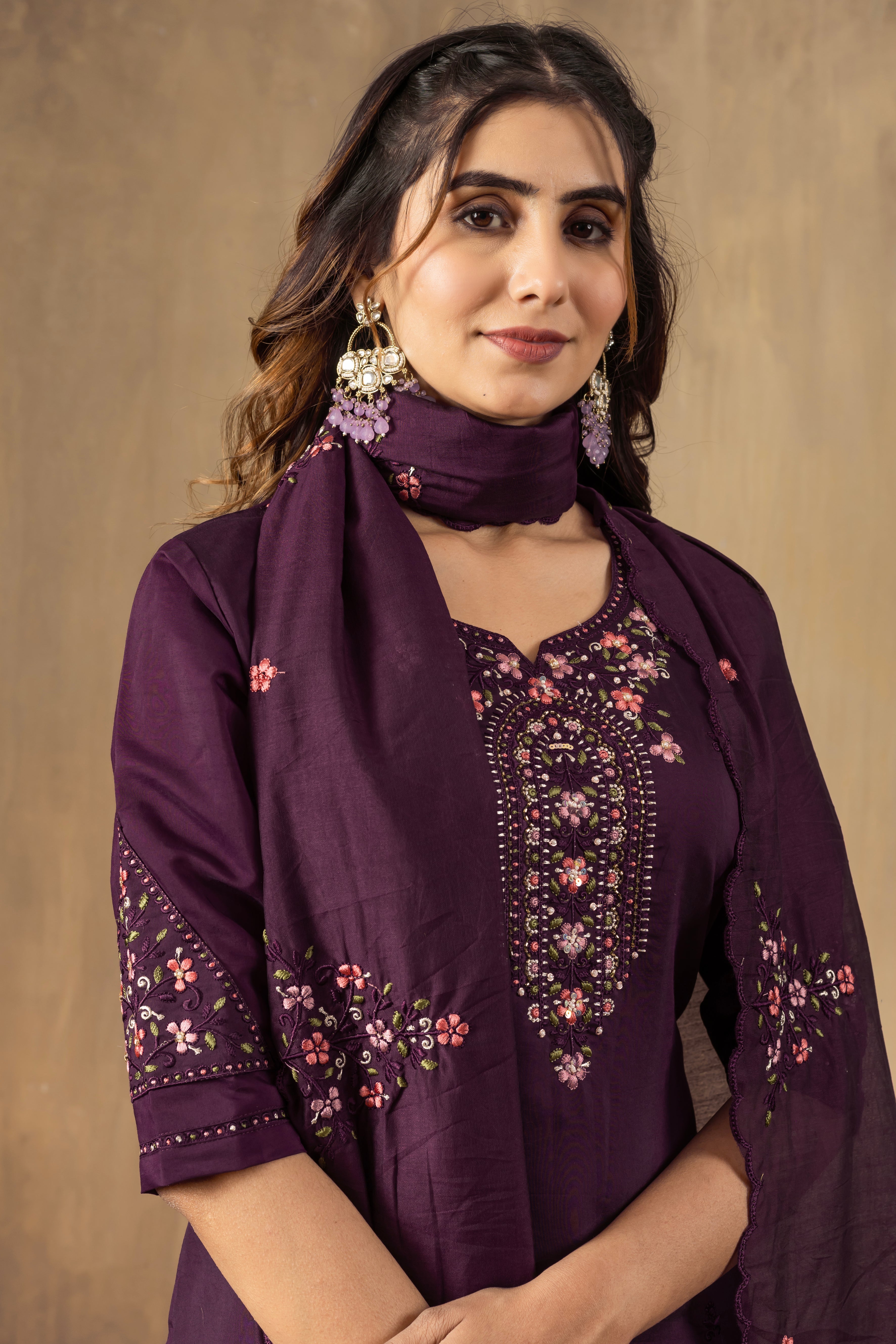 Elegant Straight Kurti Pant Dupatta Set (SM-4)