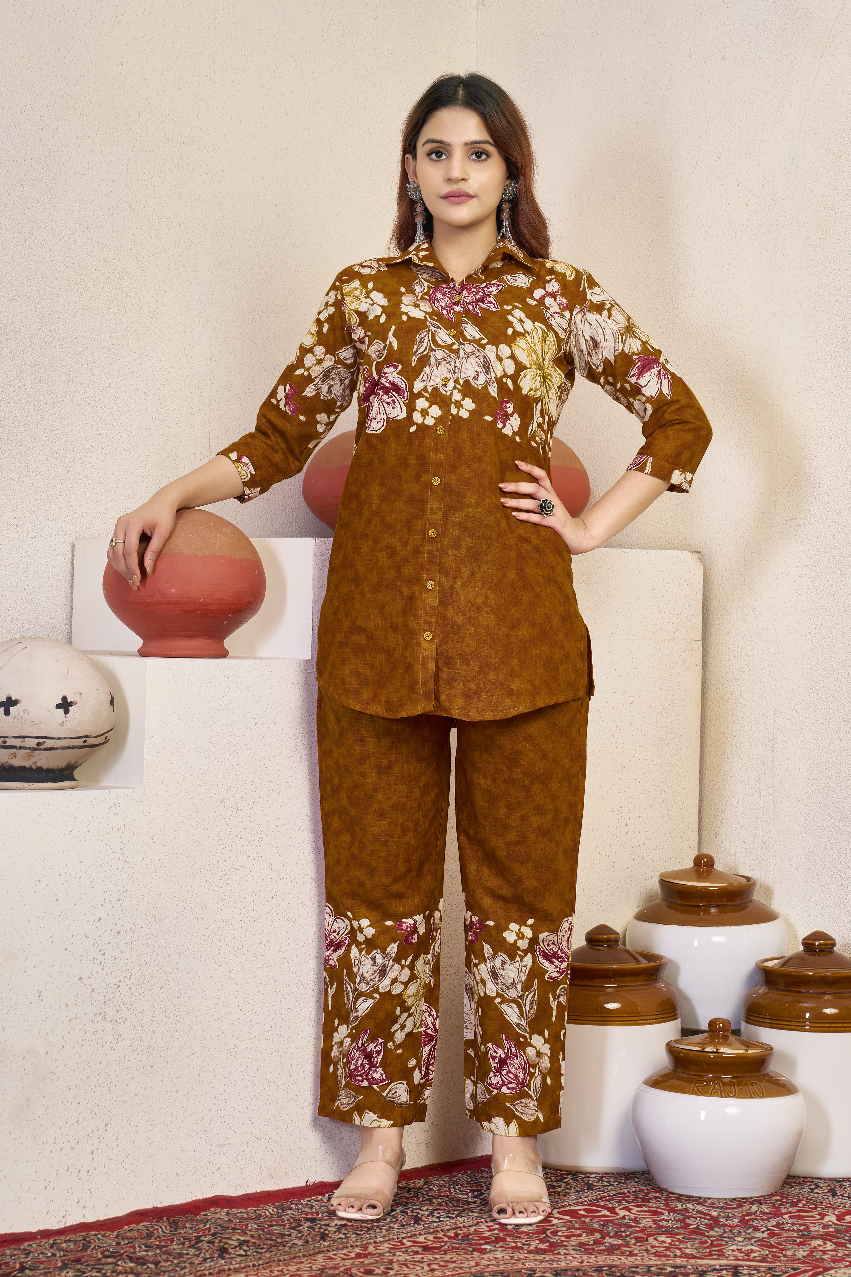 Georgette Kurta and Sharara Set