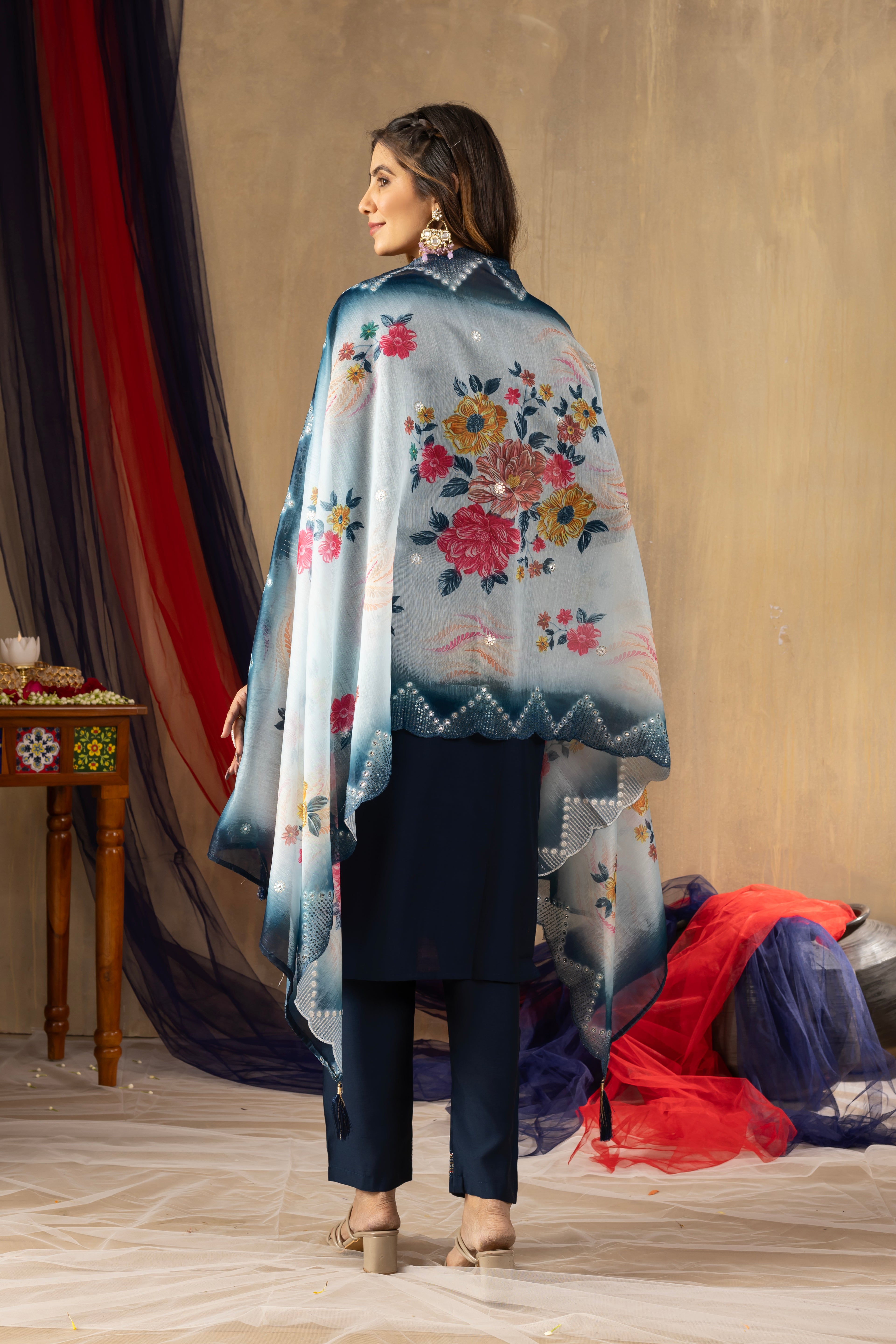 Elegant Straight Kurti Pant Dupatta Set (SM-3)