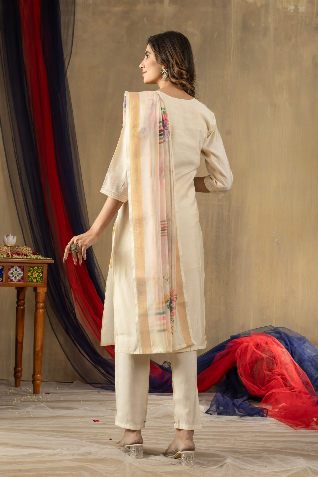 Elegant Straight Kurti Pant Dupatta Set (SM-6)