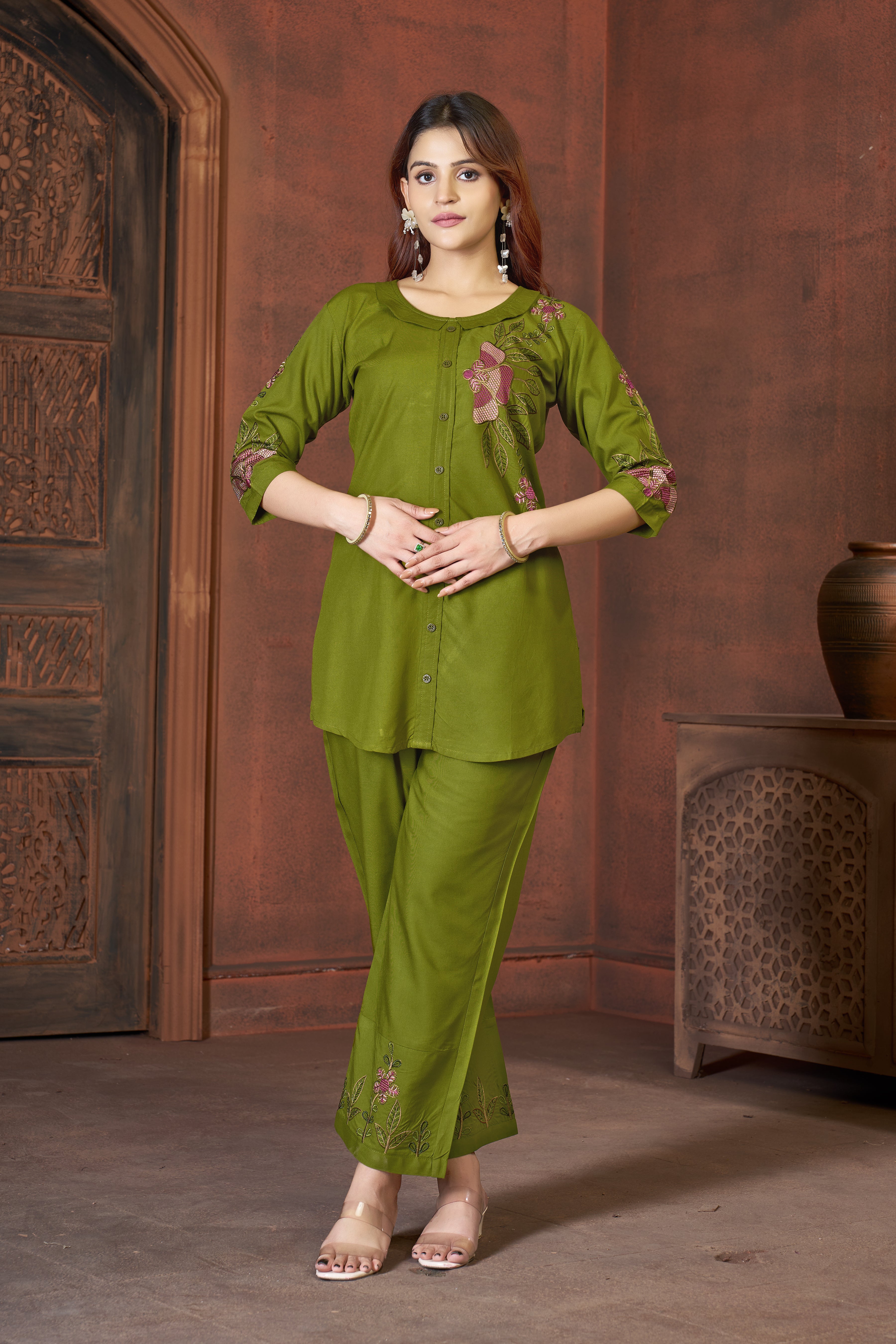 Georgette Kurta and Sharara Set