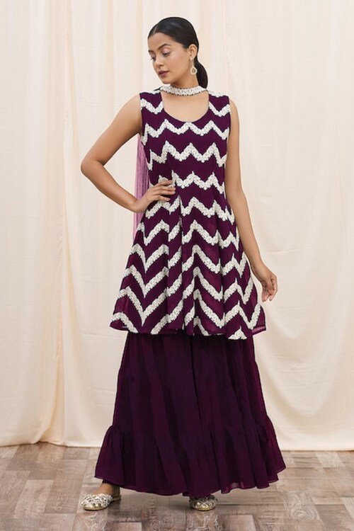 SANCIA Women Kurta And Sharara Set For Women & Girls